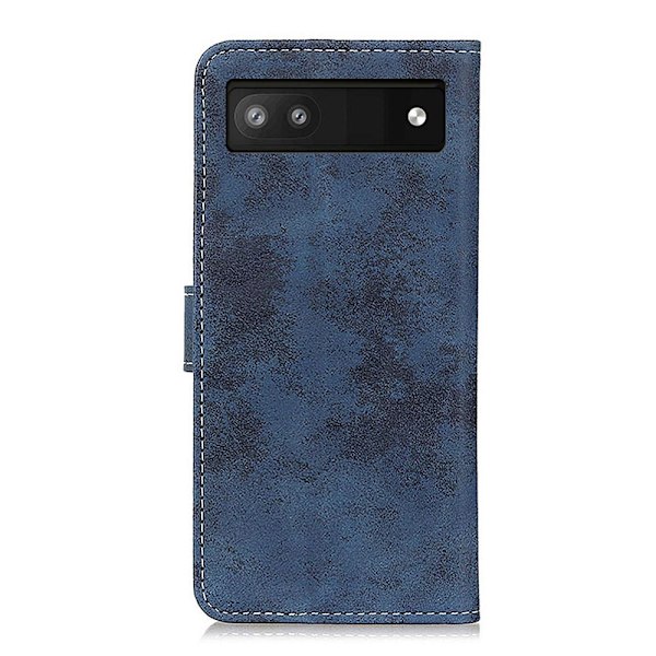 Retro tegnebog stativetui til Google Pixel 6a - Mørkeblå Dark blue