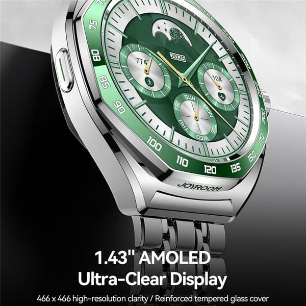 Smartklocka SmartWatch JOYROOM AMOLED Bluetooth Samtal 450mAh 5ATM Vattentät Grön