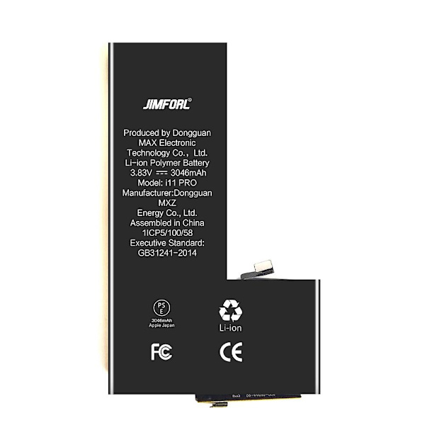 IPARTSEXPERT 3046mAh akku iPhone 11 Prolle suuri kapasiteetti Black