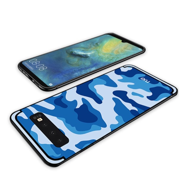 NXE Camouflage Pattern PC TPU Hybrid Cover til Samsung Galaxy S10 Blue