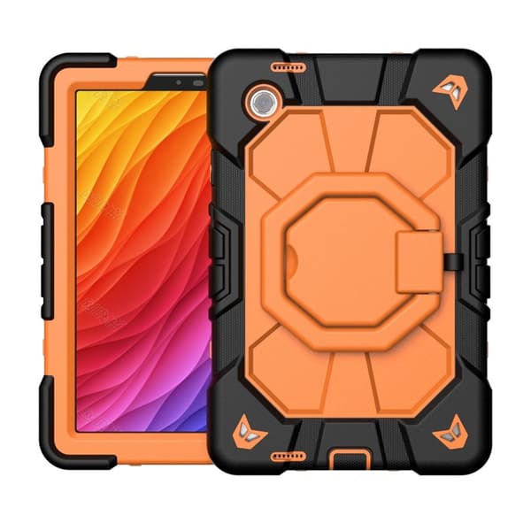 Till Samsung Galaxy Tab A11 Heavy Duty Armor skal Black + Orange multifärg