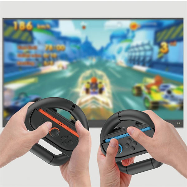 2 stk. kompatibel med Nintendo Switch 2 Joy-Con controller ratgreb racerrat Black