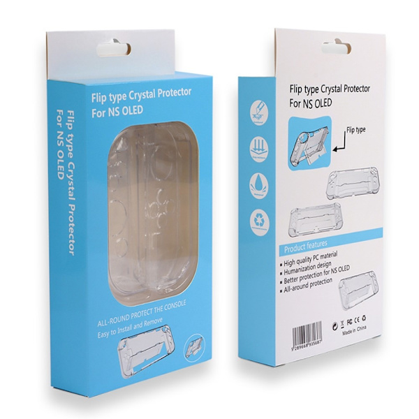 Kompatibel med Nintendo Switch OLED Protector Transparent Case med Kickstand Transparent