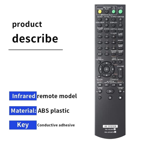 Fjernkontroll erstatning RM-ADU007 / RM-ADU007A for Sony-forsterker Black