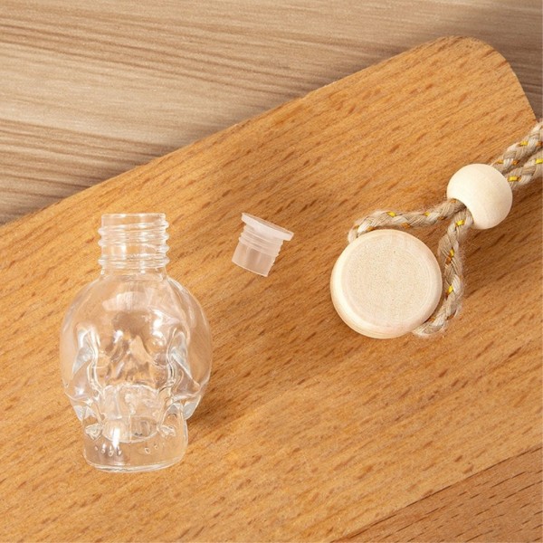 kranium glasflaske parfumeflaske trælåg beholder til væske Transparent