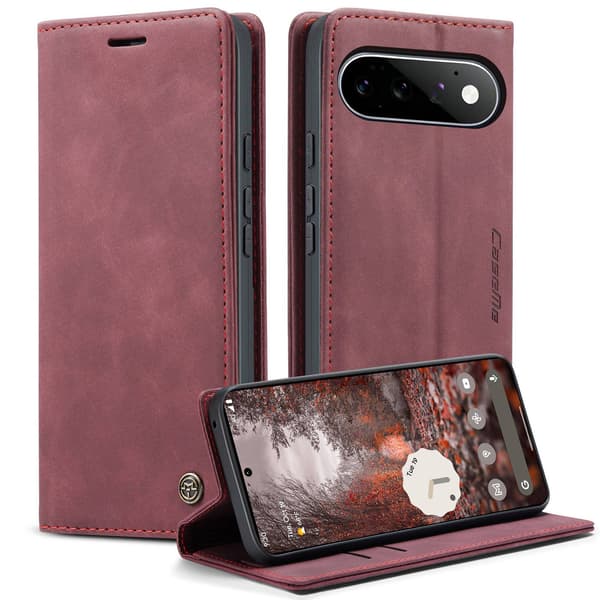 CASEME Plånboksfodral med stöd till Google Pixel 11 Pro och Google Pixel 11 Brun