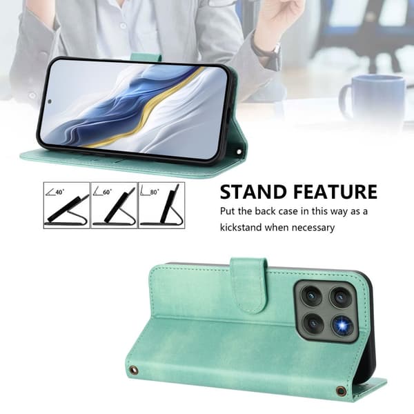 Til Motorola Edge 60 Pro 5G Etui Pung Stand Retrostruktur Turquoise