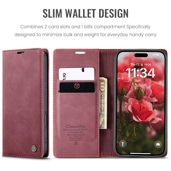 CASEME Lommebok-deksel Til iPhone 17 Red