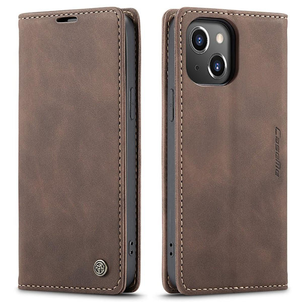 CASEME Retro tegnebog taske til iPhone 13 Pro - Kaffe Brown