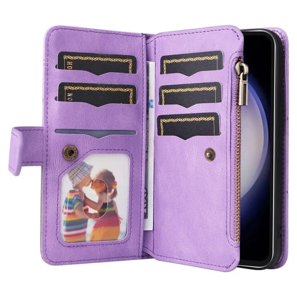 KT Multifunksjons Serie-5 For Samsung Galaxy S23 FE Telefonveske Purple