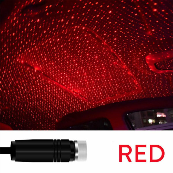 USB-kattoikkunaprojektorin kevyt auton makuuhuoneen kattotähtipr Red