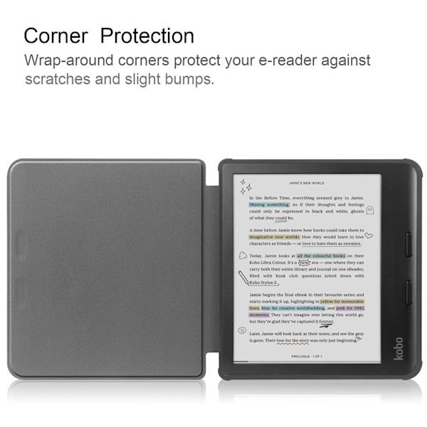 Fodral till Kobo Libra Colour eReader läsplatta Rosa guld