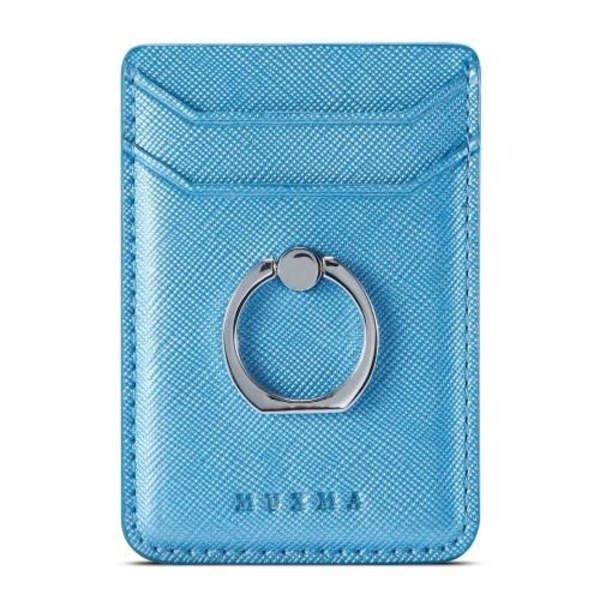MUXMA-kortinpidikkeen rengasteline RFID-estävä liimainen luottokorttipaikka - sininen Blue