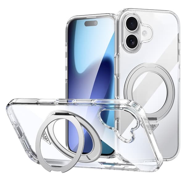 Til iPhone 17 Cover SULADA Magnet med Kickstand TPU + PC Klar Transparent