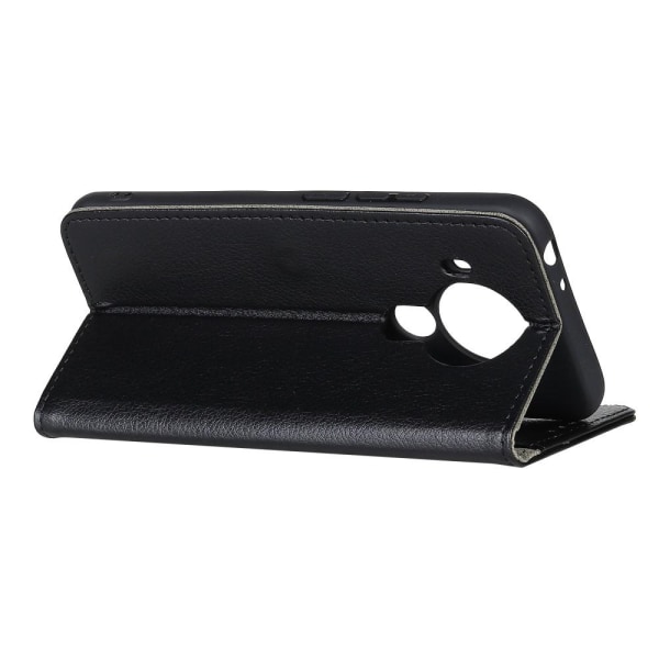 Litchi Wallet Stand Case for Nokia 7.3 Black