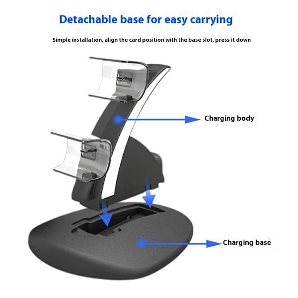 Ladestasjon & Oppbevaringsstativ for Sony PlayStation 5 Kontrollere Black