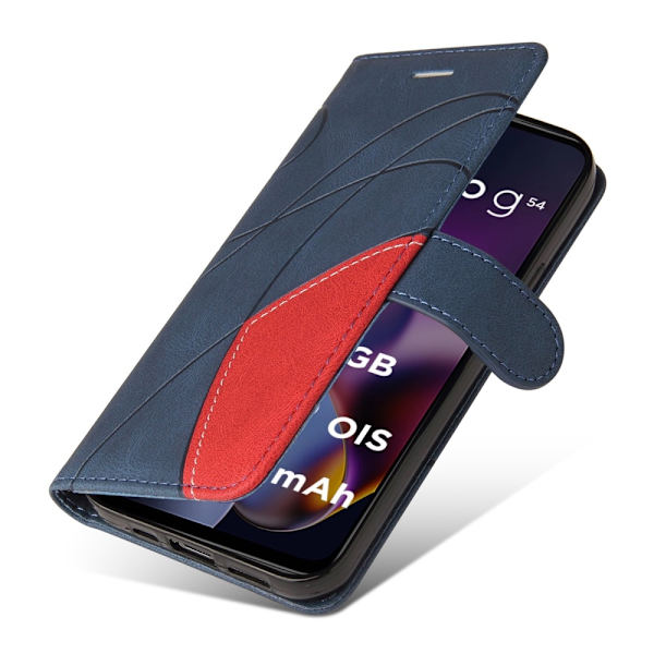 Til Motorola Moto G54 KT-serie-1 dobbeltfarve Blue