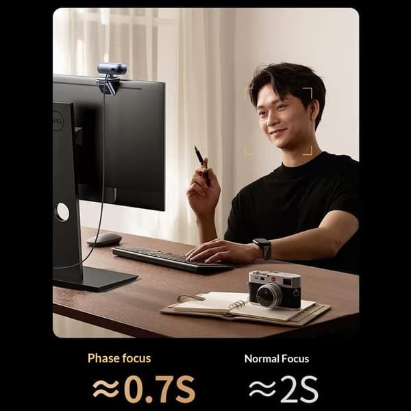 Webkamera PC Bærbar PC Kamera USB 2.0 4K HD Webkamera 8MP Dobbel mikrofon Autofokus Black