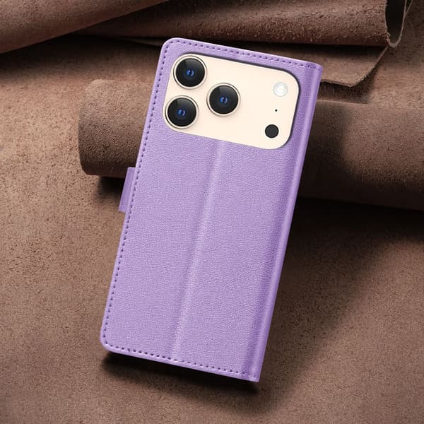 BINFEN COLOR Telefonlommebokdeksel til iPhone 18 Pro / 17 Pro Purple