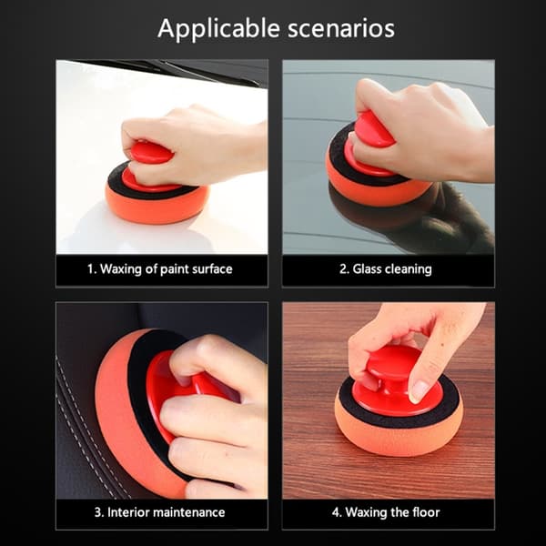 Car Wax Applicator Sponge Soft polering og rengøring af biler Orange