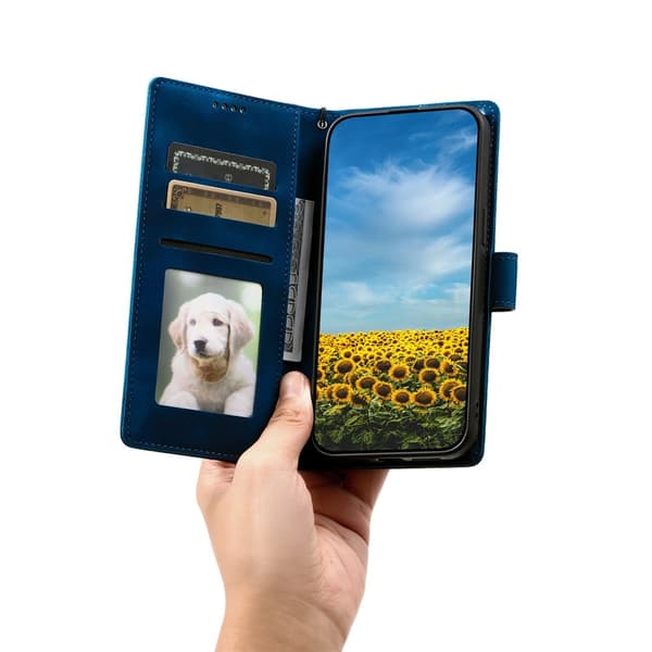 Til Samsung Galaxy S26 tegnebogscover Cover Shell Mandala Blomstermønster Blue