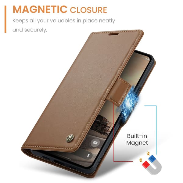 CASEME För Google Pixel 10a RFID Blockerande Plånboksfodral - Brun Brun