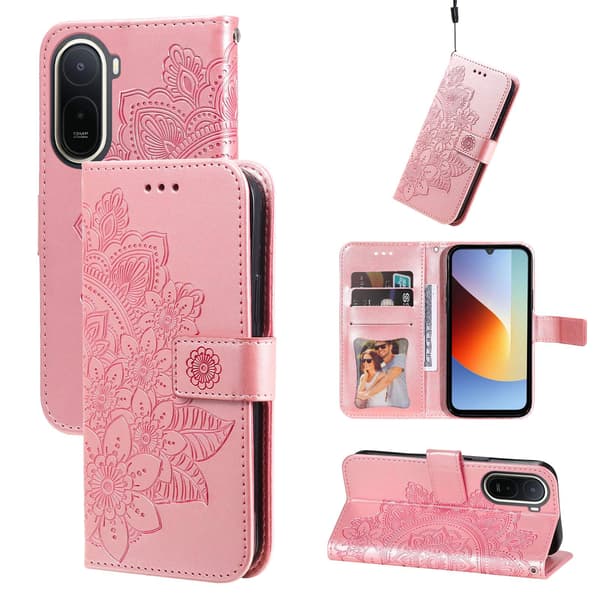 Plånboksfodral till Xiaomi Poco C85x 5G / Redmi A7 Pro 4G / Redmi A7 Pro 5G Rosa
