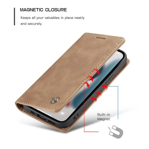 CASEME Retro Wallet Case for iPhone 13 Pro - Brown Brown