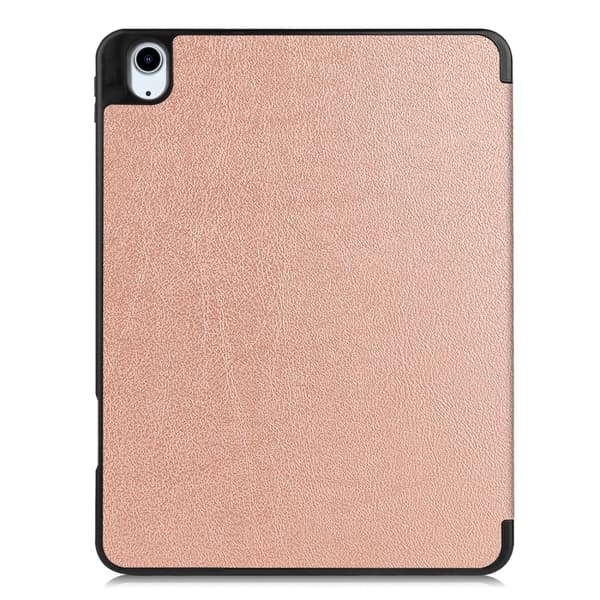 Til iPad Air 11 (2024) Etui Tre - fold Stativ Tablet Cover med Pen Holder Pink gold