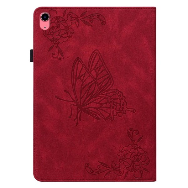Til iPad 10.9 (2022) Tabletetui Cover Buterfly Imprinting - Rød Red