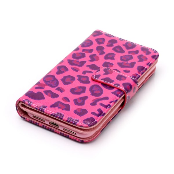 Case , jossa 9 korttipaikkaa iPhone XS Maxille - Rose Leopard Multicolor
