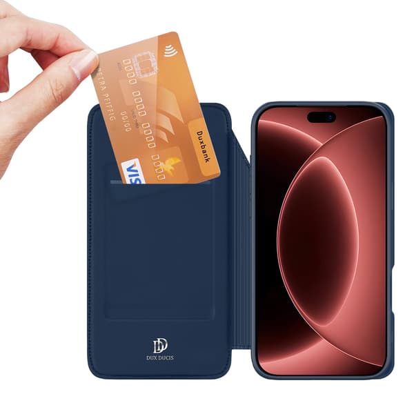 DUX DUCIS Puhelinkotelo jalustalla iPhone 18 Pro / 17 Pro puhelimelle Blue