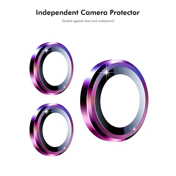 For iPhone 16e Kameralinsebeskytter ENKAY Hat-Prince Metallring Linsefilm Blue