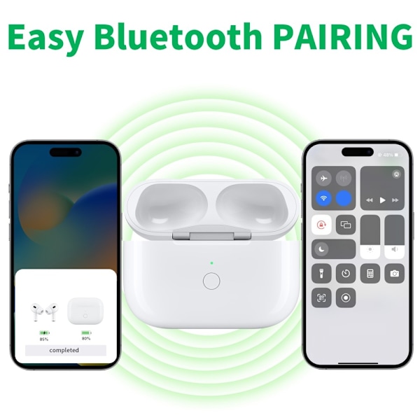 Til AirPods Pro / Pro 2 Erstatningsopladningsetui Indbygget 680mAh Batteri White