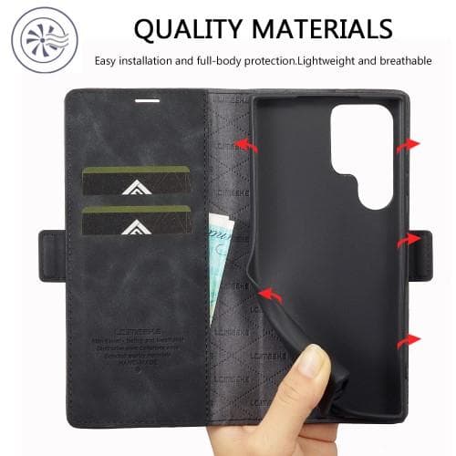 LC.IMEEKE Pung Taske til Samsung Galaxy S23 Ultra - Sort Black