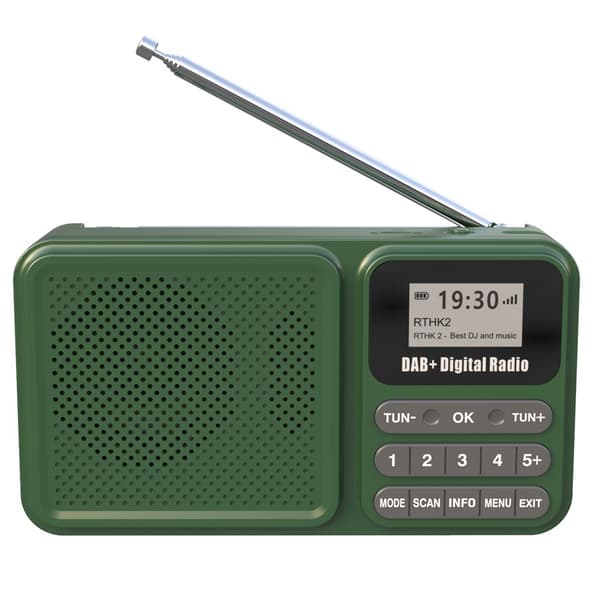Solcelledrevet genopladelig DAB/FM-radio understøtter Bluetooth-forbindelse Green