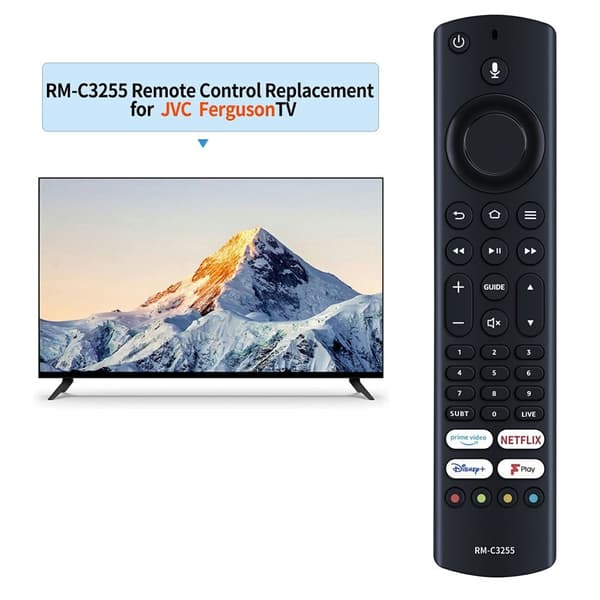 Fjernkontroll utskiftning for RM-C3255 for JVC TV stemmeaktivert Black