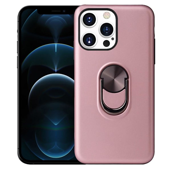 iPhone 13 Pro Hybrid skal med Finger Ring - Rose Gold Rosa guld