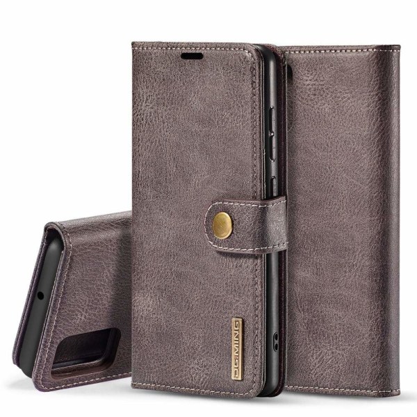 DG.MING Split nahkainen lompakkokotelo Samsung Galaxy A51 - Harmaa Grey