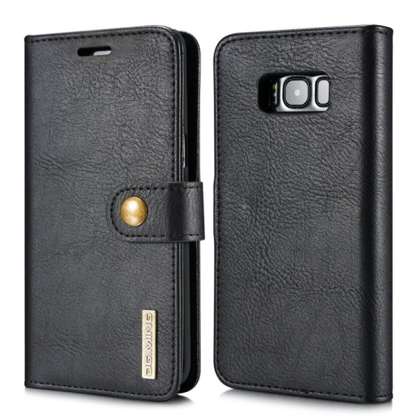 DG.MING Samsung Galaxy S8 Split Läder Plånboksfodral - Svart Black