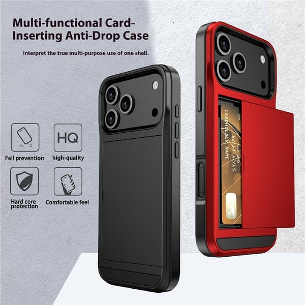 Telefoncover med skydbar kortholder til iPhone 18 Pro / 17 Pro Green