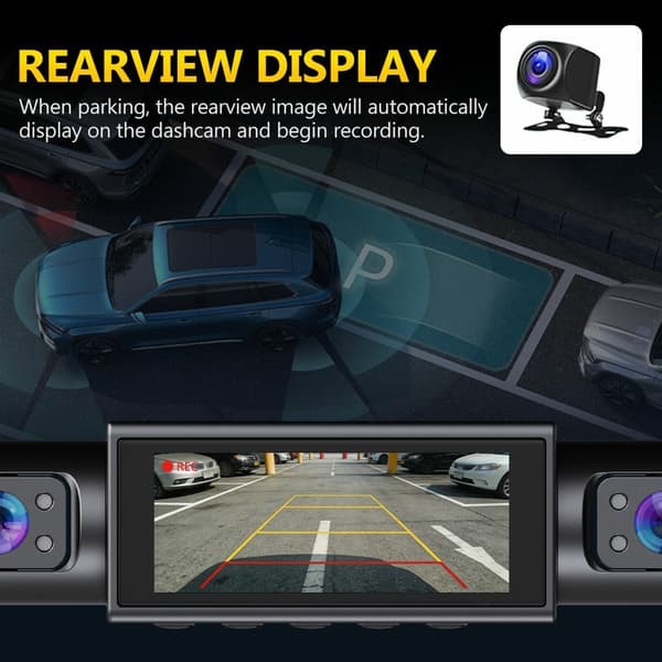 4-kanals 1080P WiFi Dash Cam G-sensor Loopinspelning Nattseende Backkamera Svart