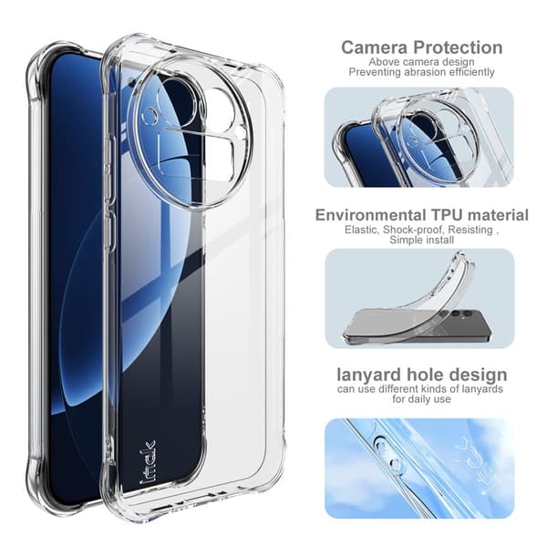 IMAK Mobilfodral med Stötskydd till Realme GT 8 Pro 5G Transparent