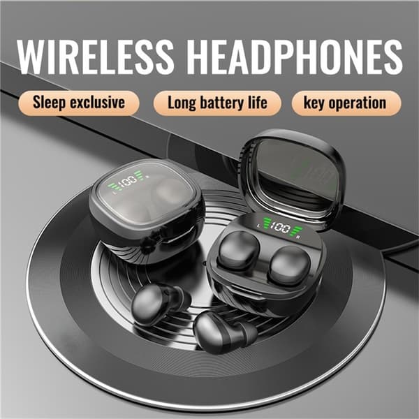 Trådløse hovedtelefoner In-Ear HiFi Stereolyd Bluetooth -Sleep HD Baslyd - Sort Black