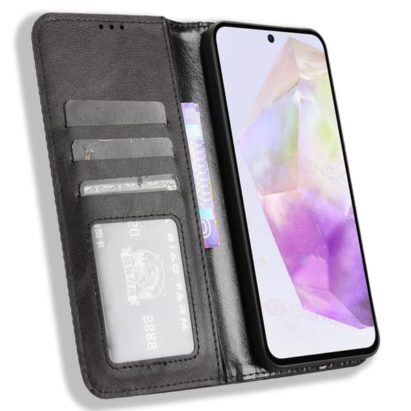 Wallet Stand Flip-telefonetui til Samsung Galaxy A56 5G - Sort Black