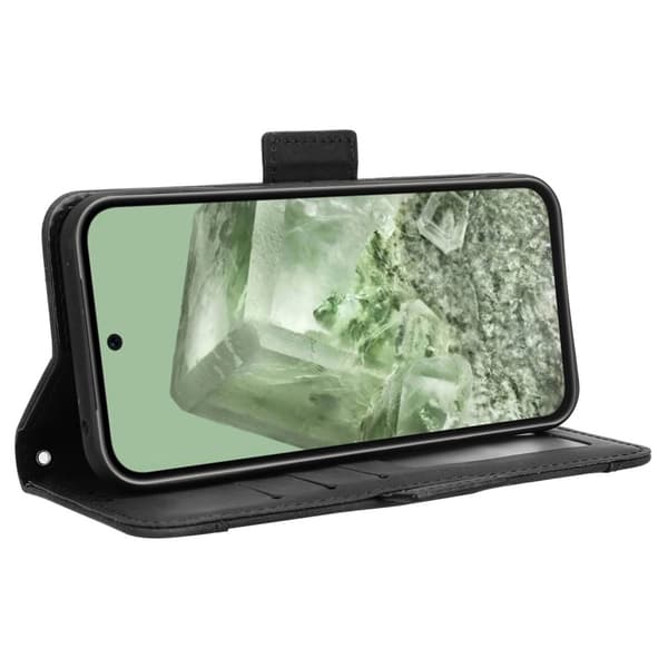 Till Google Pixel 8a Plånboksfodral med korthållare - Svart Svart