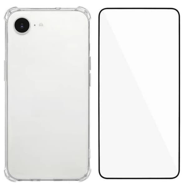 WANLONFENG mobilskal med skärmskydd till iPhone 17e / 16e Transparent