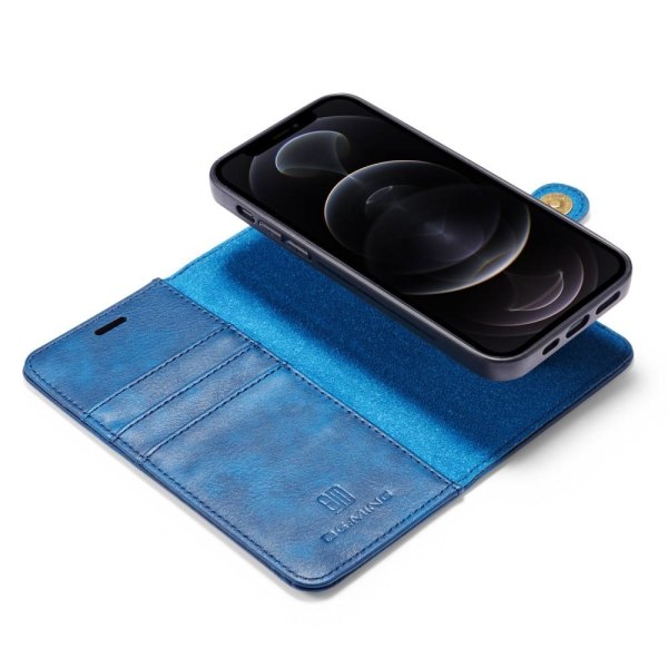 DG.MING iPhone 13 Split Läder Plånboksfodral - Blå Blå