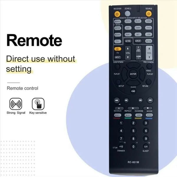 Fjärrkontroll Ersättning för RC-801M För Onkyo AV Receiver Svart