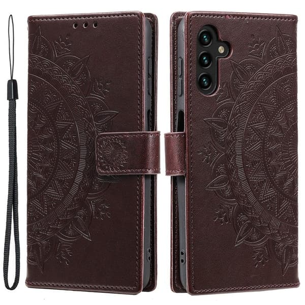 För Samsung Galaxy A17 / A26 Stativfodral Totem Plånboksfodral Brun